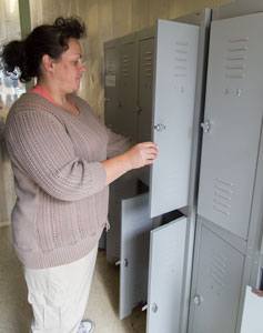 Place all your personal items into a locker