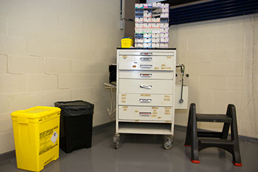 Yellow bins in the surgery room