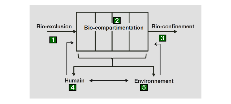 Bio-exclusion and bio-containment diagram