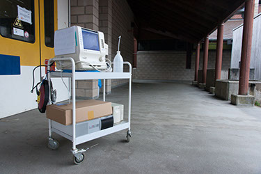Portable ultrasound machine.