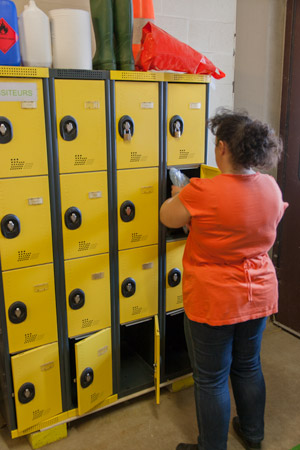 Lockers are located to the right, upon entering the anteroom