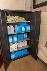 ropes in the storage cupboard of the large examination room